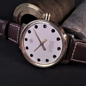 A front view of the handmade mechanical watch Levenaig Sulimyr 42