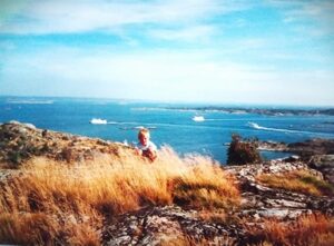 A young Holme on his island